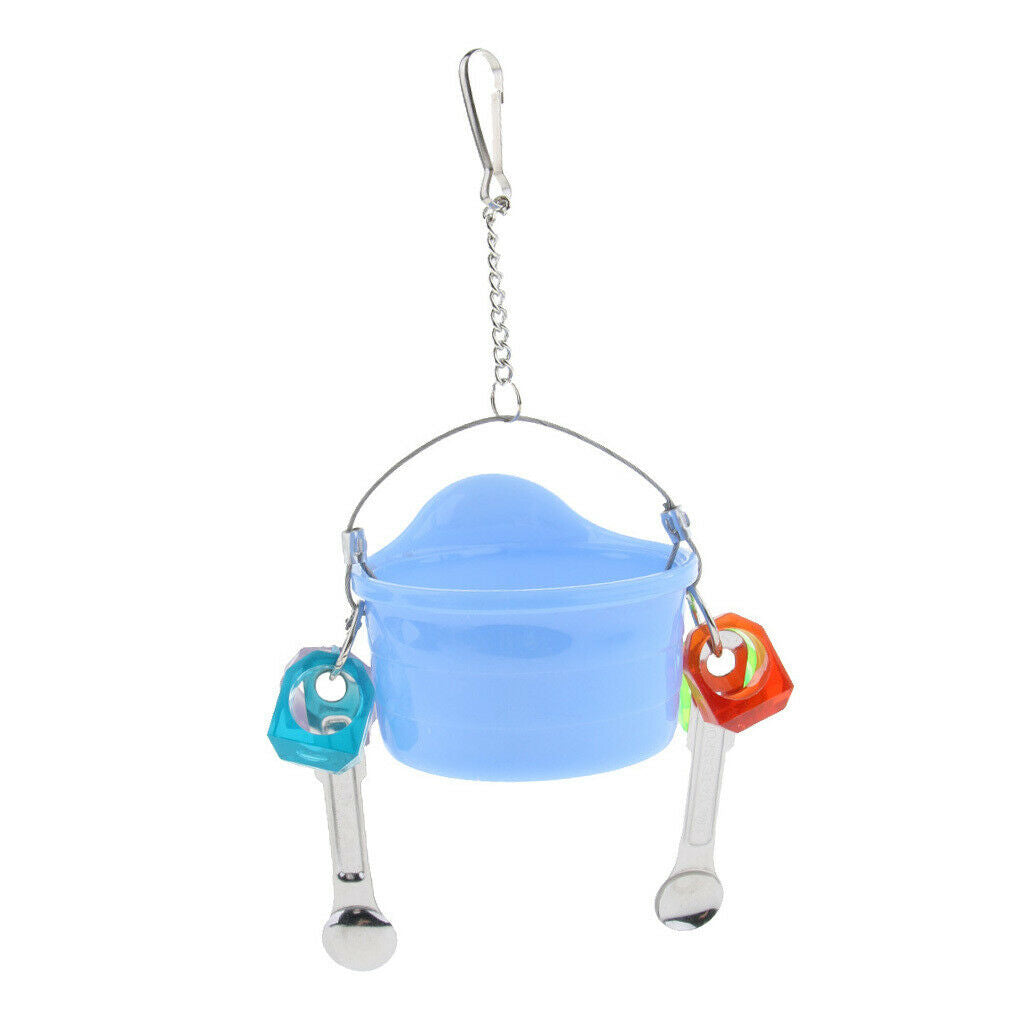 Fruit Vegetable Holder Cage Hanging Cup Bird Parrot Feeder Toys, For Parrot