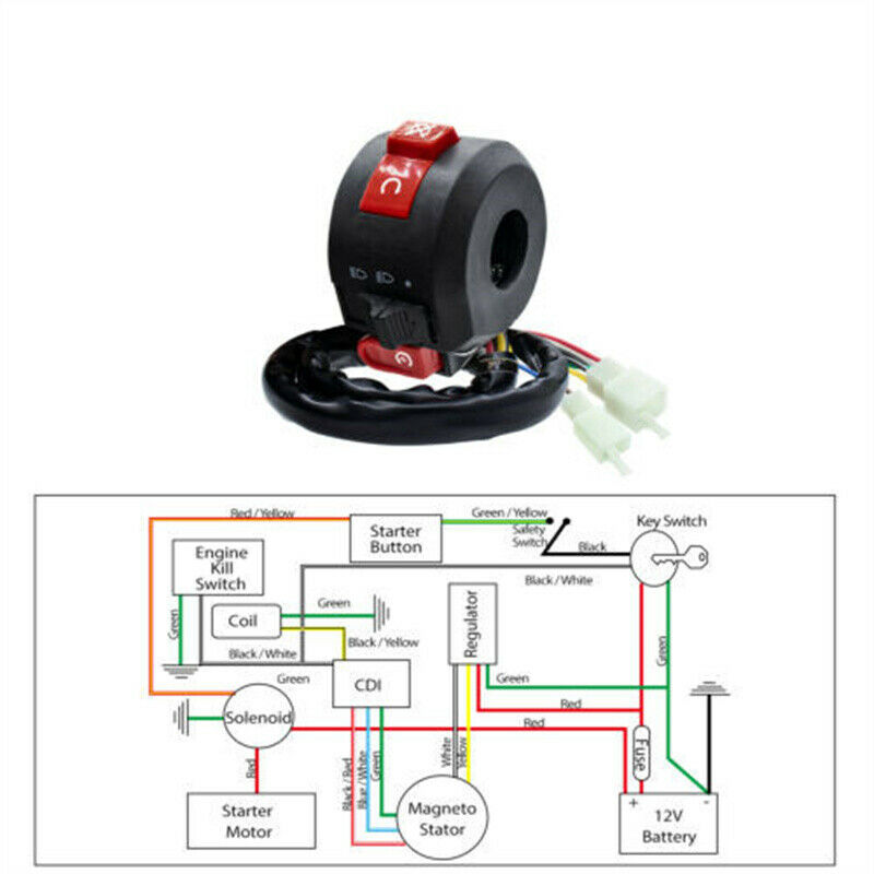 7/8'' 22mm Kill Light Starter Switch For 50cc-250cc QUAD ATV Dirt Bike Pit Pro