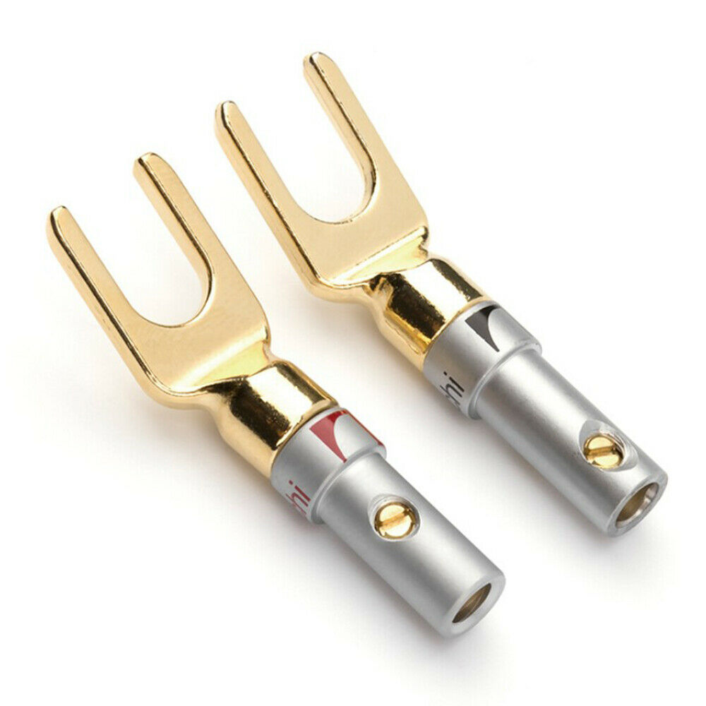 8PCS Y-Type Copper Banana Plug  Speaker Adapter Cable Wire Connectors