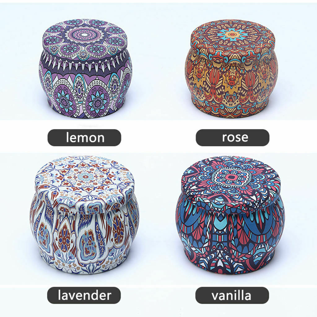 4pcs DIY Candle Containers with Lids for Storage Essential Oil Camping