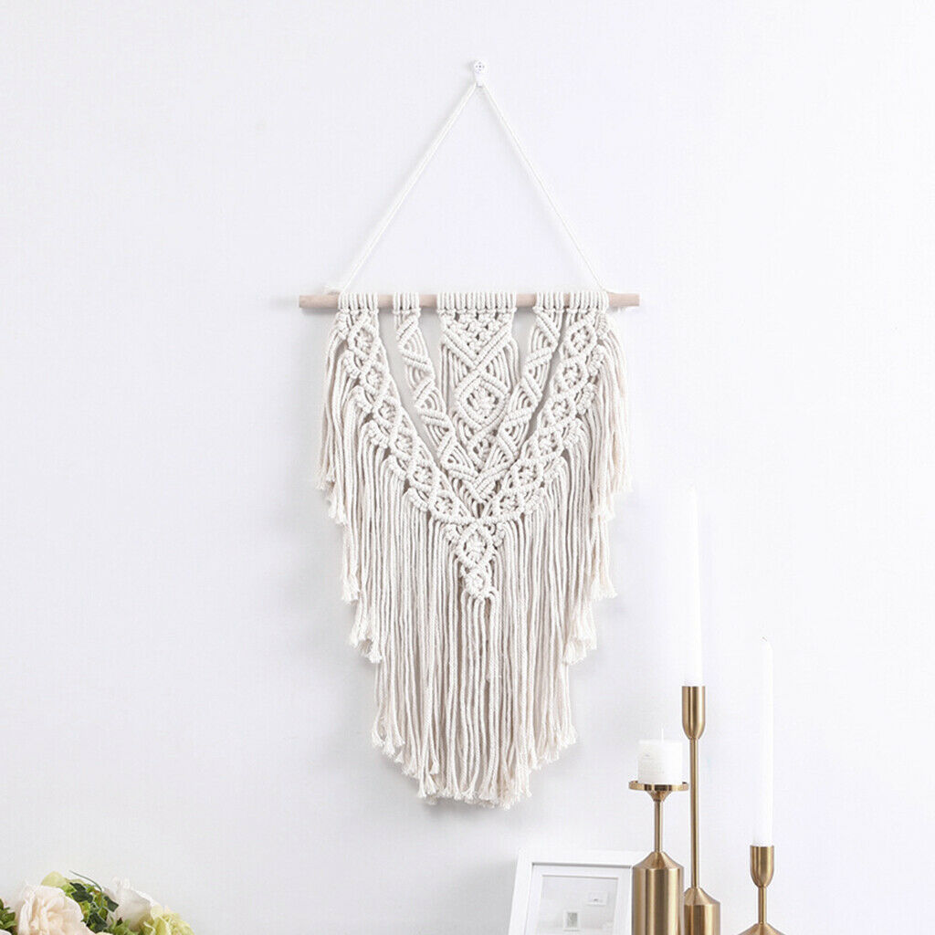 Handmade Boho Cotton Tapestry Macrame Tassel Wedding Wall Hanging Home Dorms