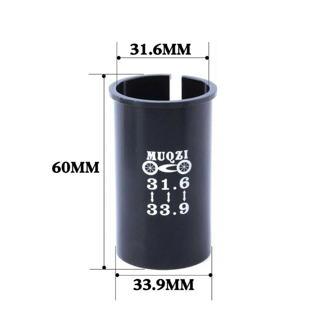 Bicycle Seatpost Reducer Shim Extension Convert Tube Adapter 31.6mm to 33.9mm