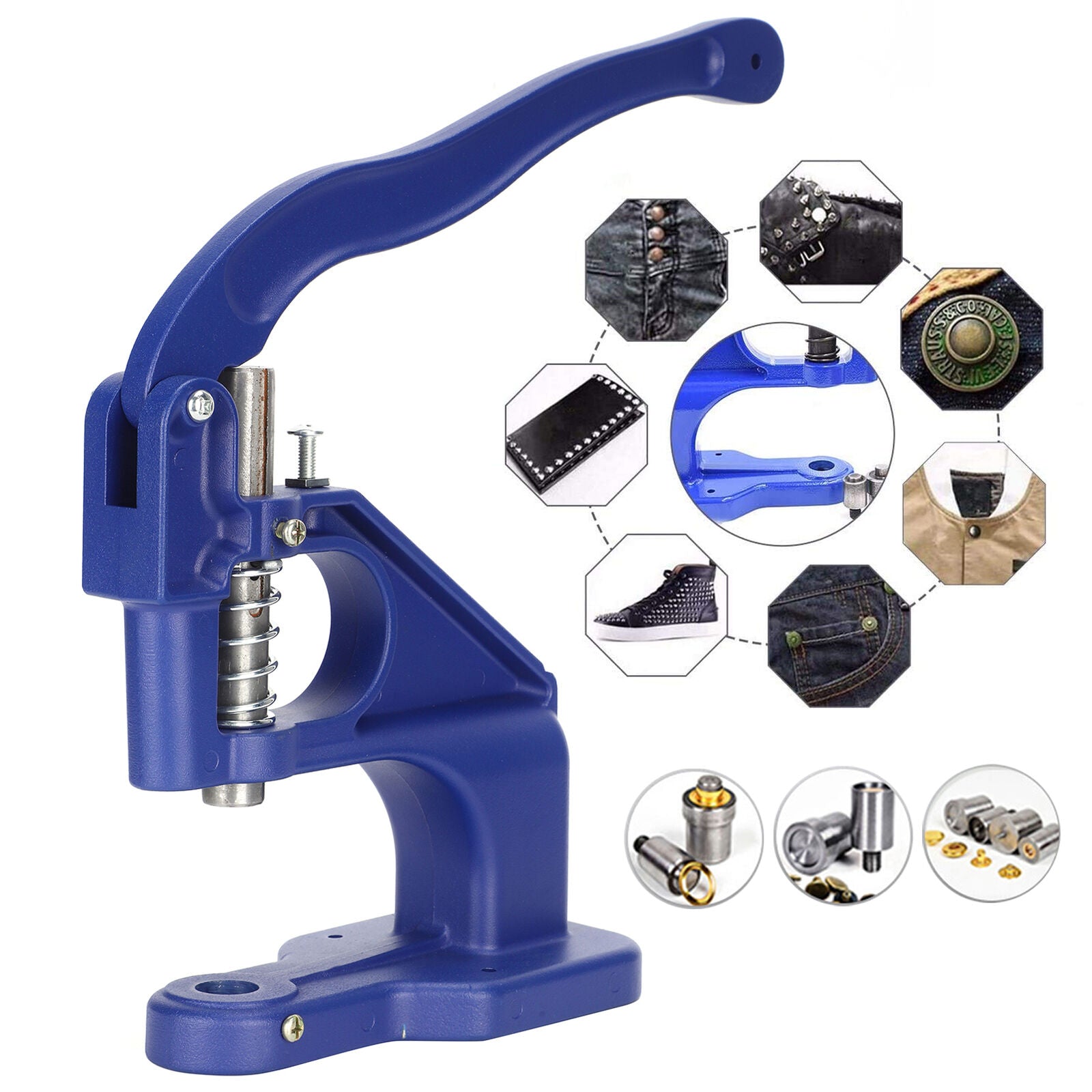 Hand Press Heavy Duty Machine Rivet Eyelet Grommet Puncher Installation Tool