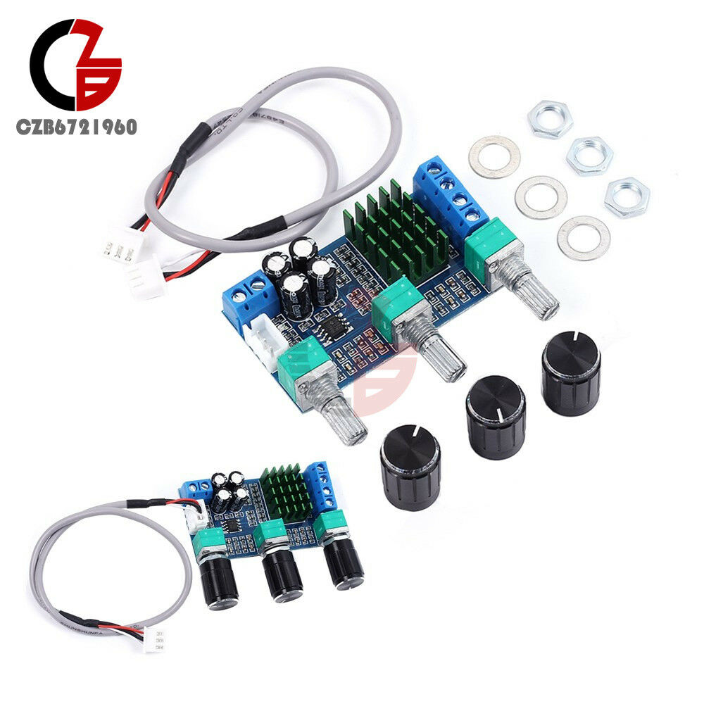 TPA3116D2 Dual Channel DC 12V 24V 80Wx2 Digital Treble Bass Pre Amplifier Board
