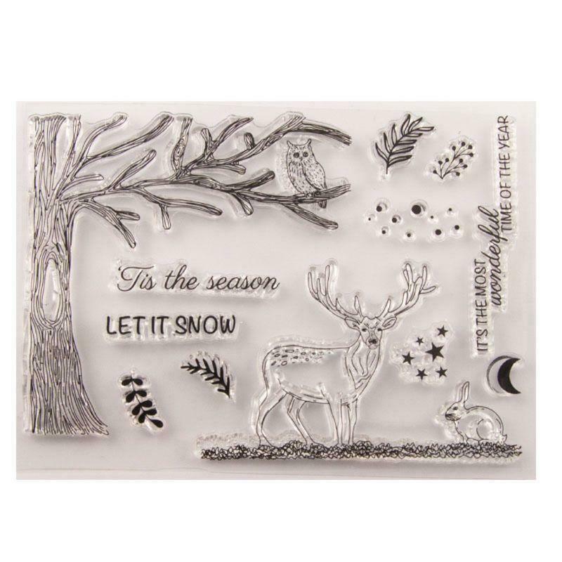 Christmas Deer Silicone Clear Seal Stamp DIY Scrapbooking Embossing Photo Album