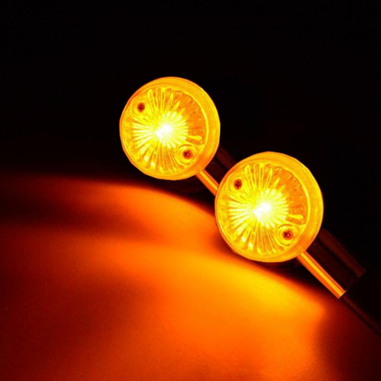 2x CHROME AMBER TURN Signals Lights for Kawasaki Vulcan VN 500 750 800 900 1600