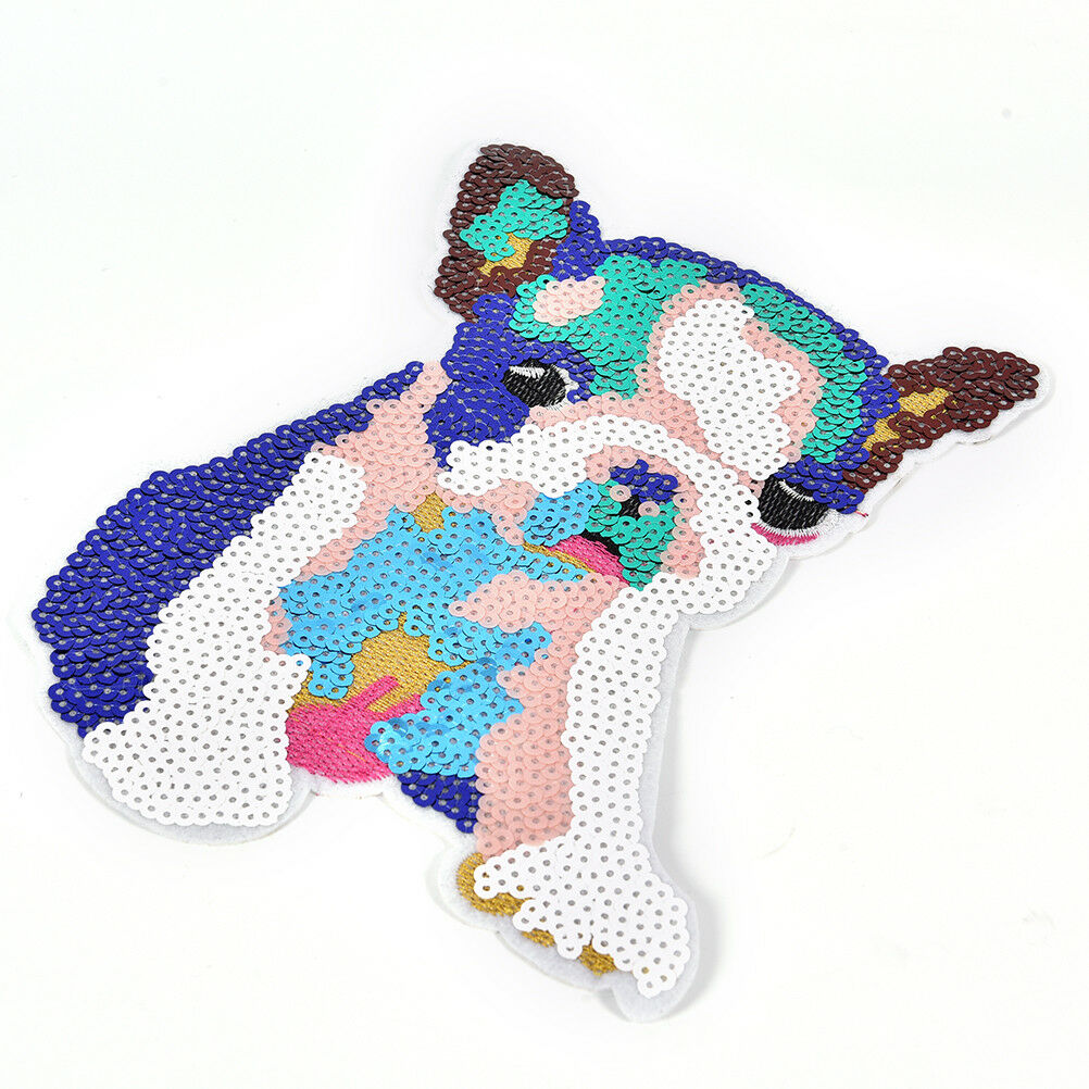 Dog Sequin Applique embroidered patch fabric clothes applique decoration c.l8