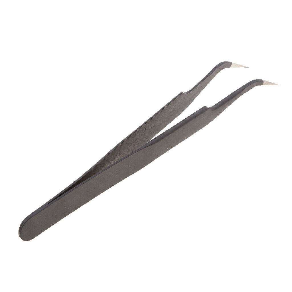 2 Pieces  X Type Pointed Straight Curved Tweezers for Cell Phone Repair