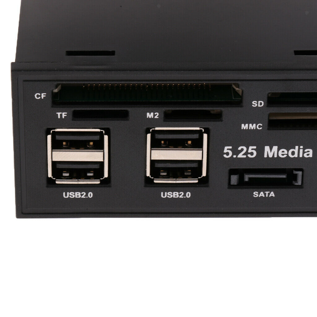 5.25" Optical Drive Multi-functional Dashboard Media USB 3.0 Front Panel - Black