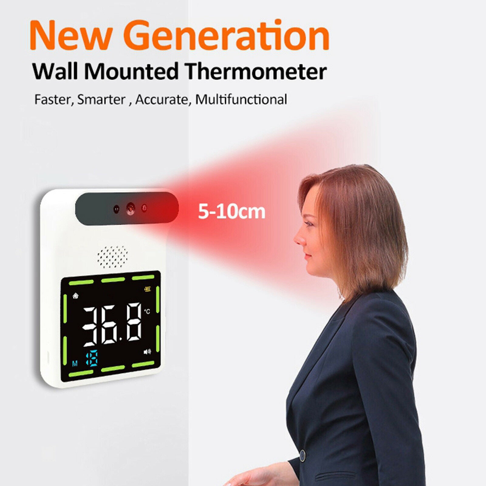 Non- Thermometer Temperature Display Wall Mounted Human Body