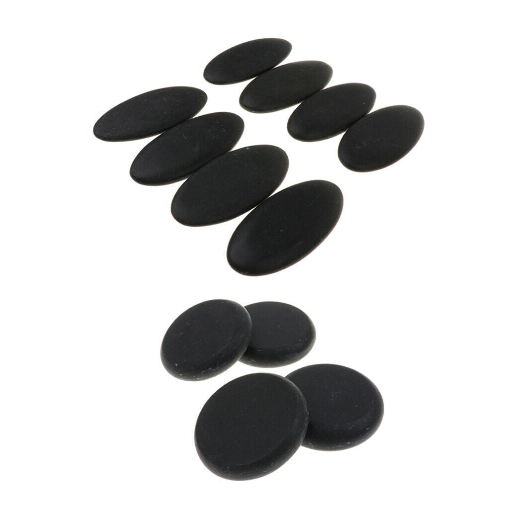 Set of 12 Hot Spa Rock Basalt Stones Massage Therapy Salon Pain Relief