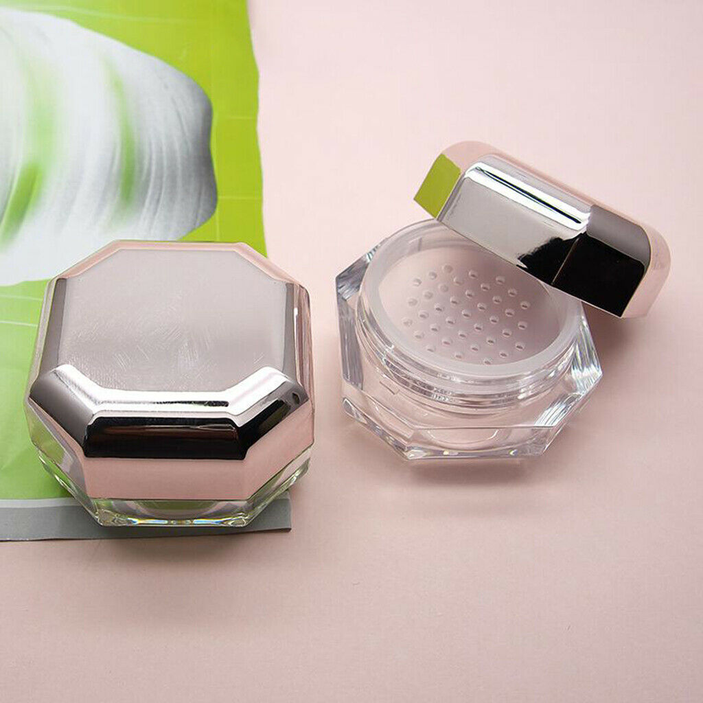 8 ML 0.28 OZ Loose Powder Container DIY with Sponge Puff and Net Sifter