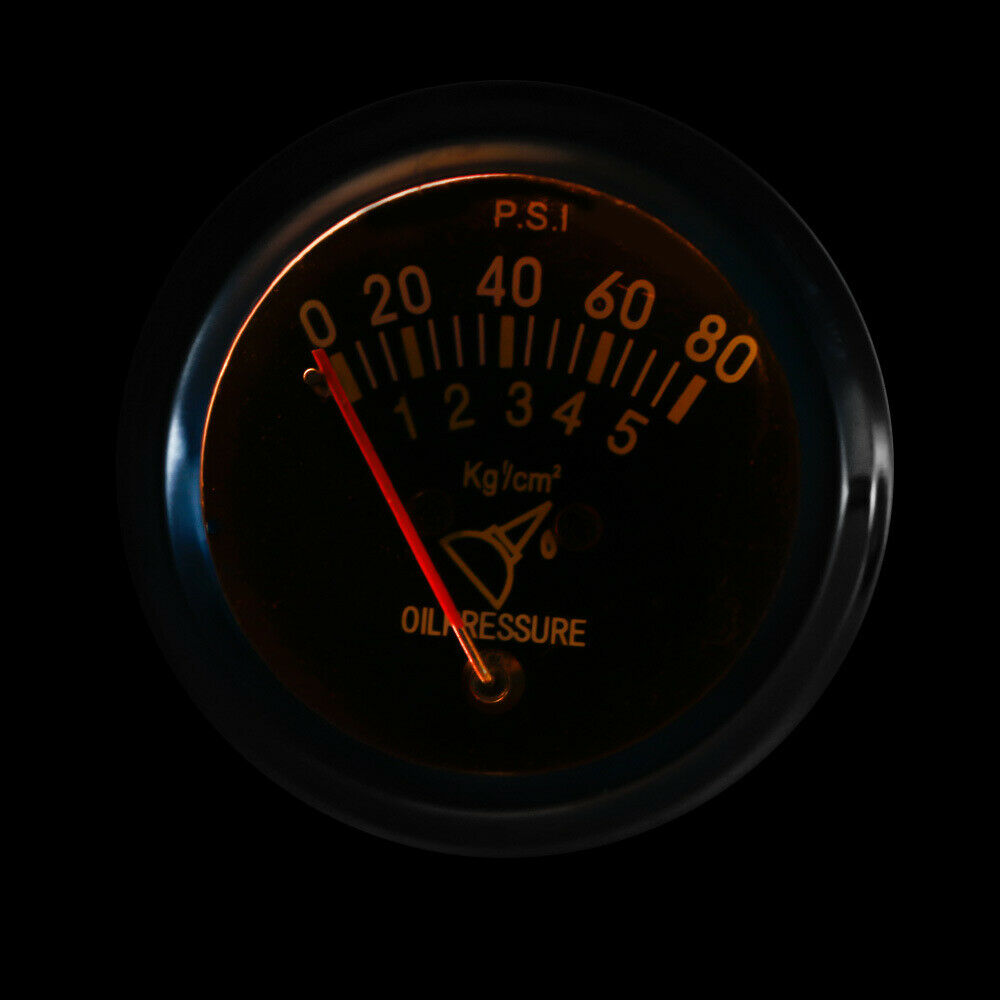52mm 12V Universal Auto Car Oil Pressure Gauge 0-80Bar Oil Press Gauge LED Meter