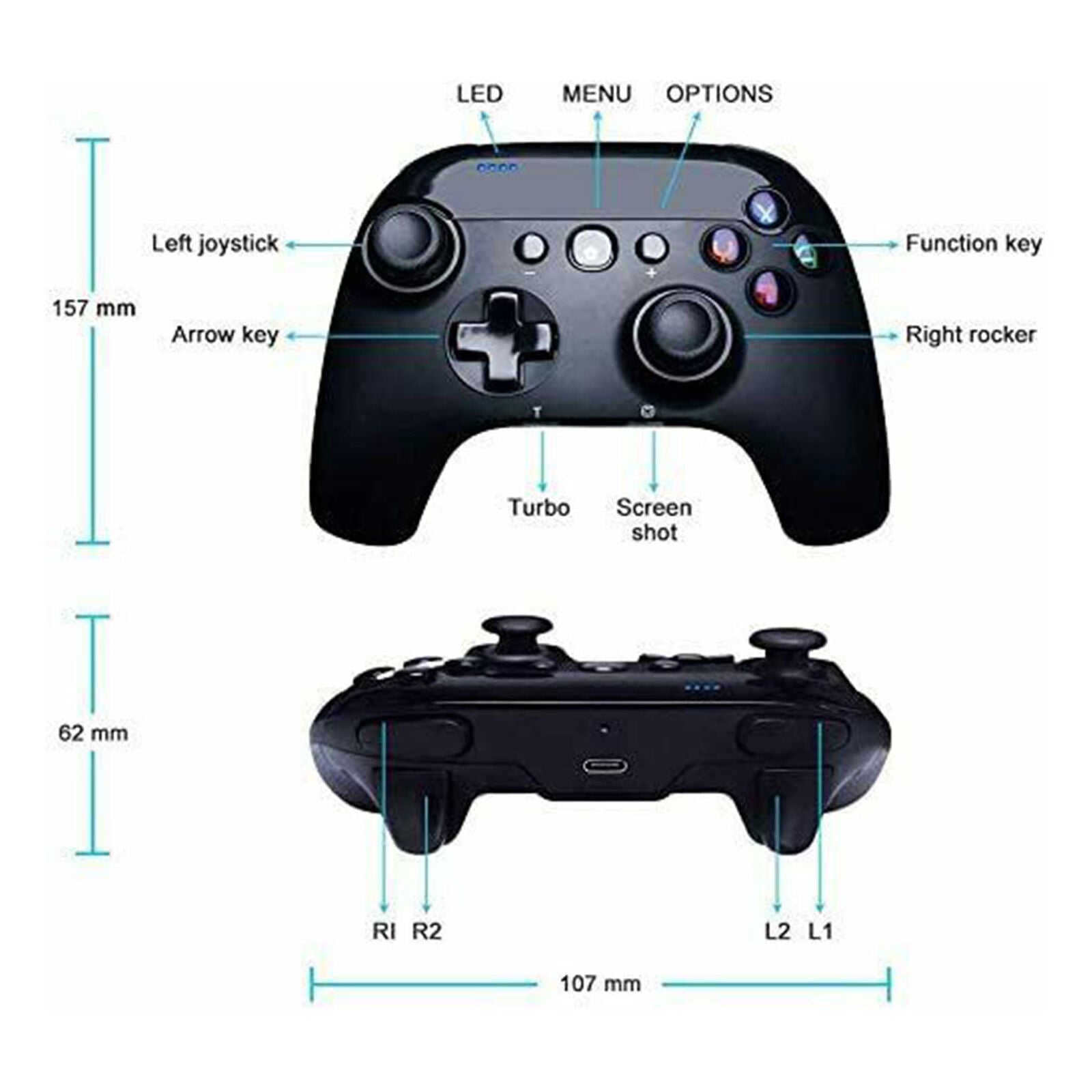 For Nintendo Switch Wireless Pro Controller Gamepad Joypad Joystick Remote Black