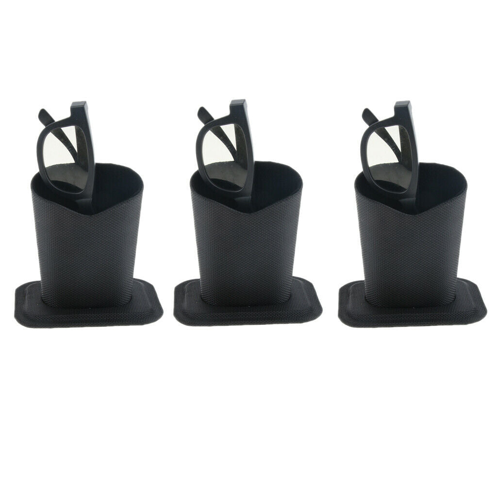 3x Anti Scratch Eyeglass Holder Stand Desks Protective Glasses Case Black