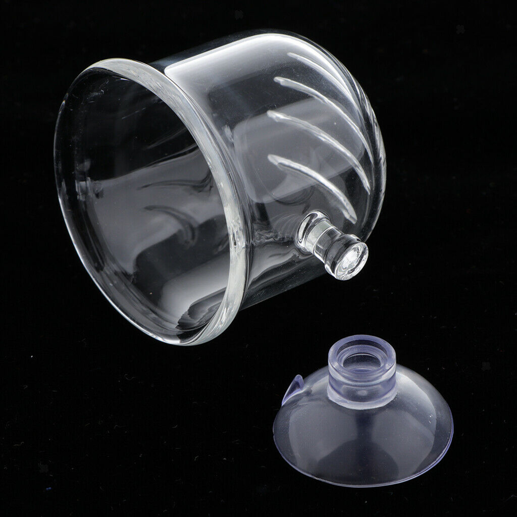 Set of 2 Fish Feeder Aquarium Clear Live Worm Bloodworm Food Feeding Cup