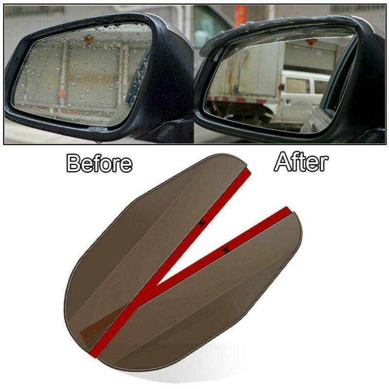 Side Rear Mirror Visor Car Accessories Rain Snow Guard Black Eyebrow 2 Pcs/Kit