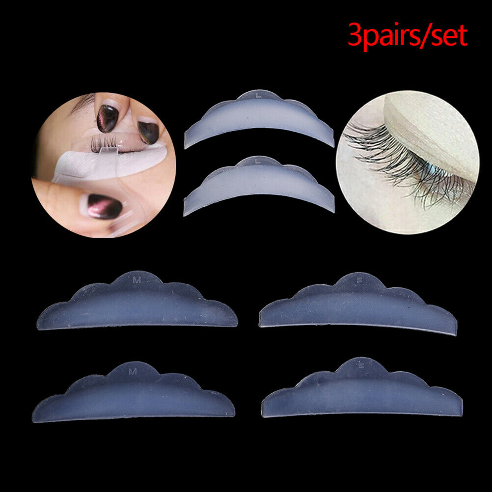 3 Pairs Silicone Eyelash Lift Curlers Silicone Eye Lash Extension Shields.l8