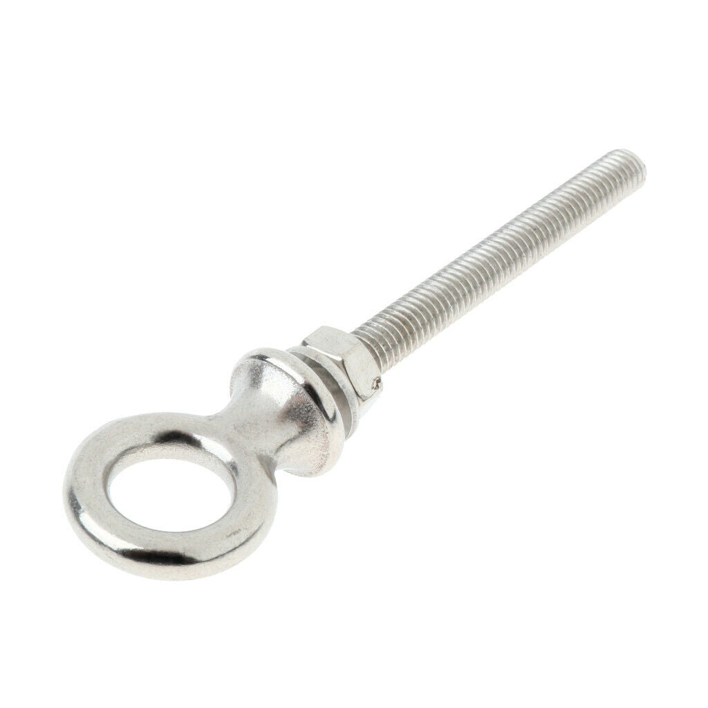 2Pcs M6 60mm STAINLESS STEEL EYE BOLT SHADE SAIL BOAT ROOF RACK BOLT NUT