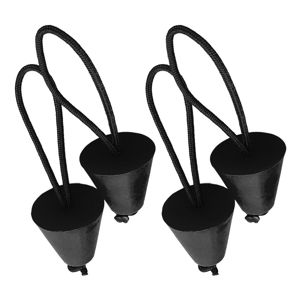 4 pieces universal kayak scucker plug kit canoe drainage holes stopper black