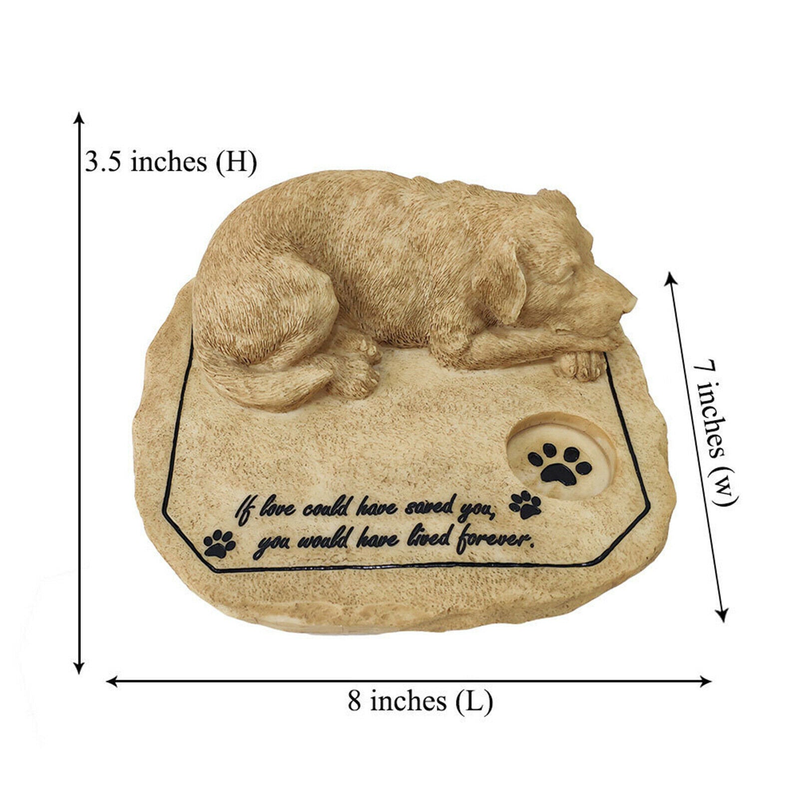 Dog Memorial Stone Weatherproof Pet Grave Marker Lawn Tombstone Gravestone