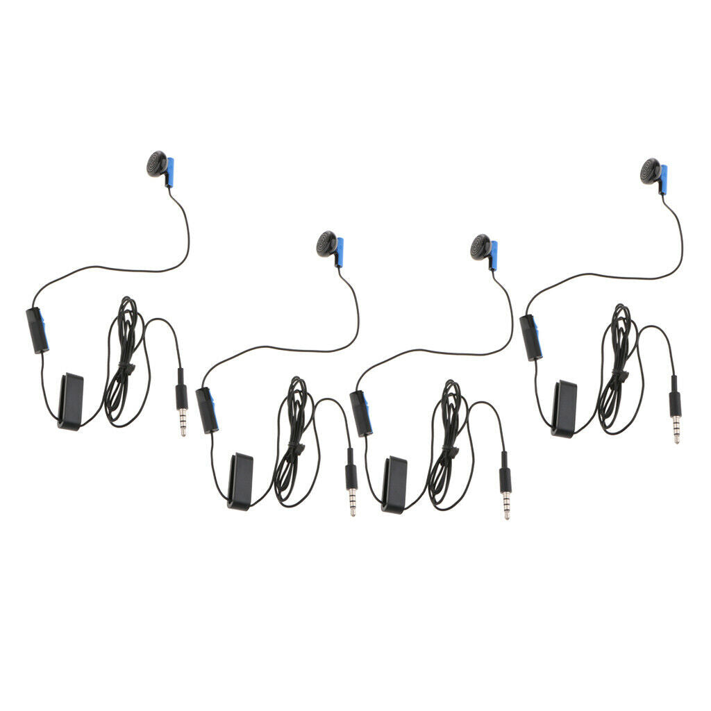 4Pieces Portable Mono Earphone with Mic 1.2m Headset Earpiece for Sony PS4