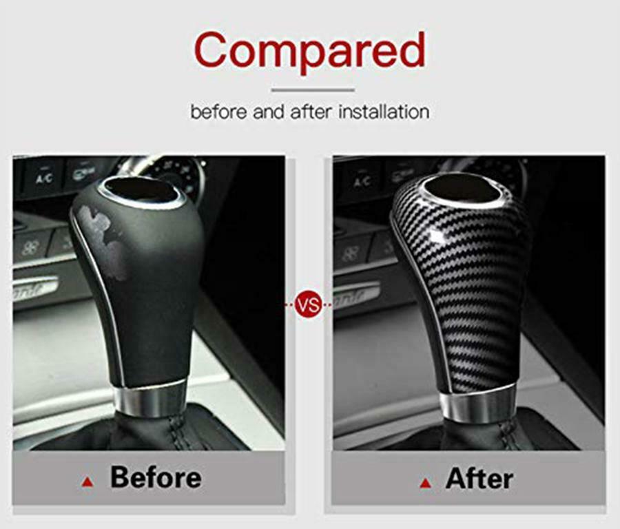 1XCarbon Fiber Gear Knob Shift Trim Cover For Mercedes-Benz W204 GLS C E G Class