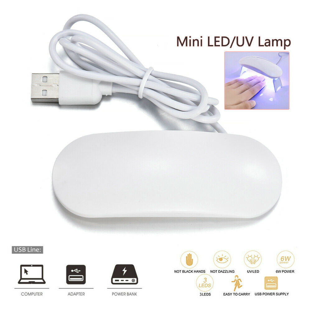 6W LED UV Nail Polish Dryer Lamp Gel Acrylic Curing Light Spa Professional Kits
