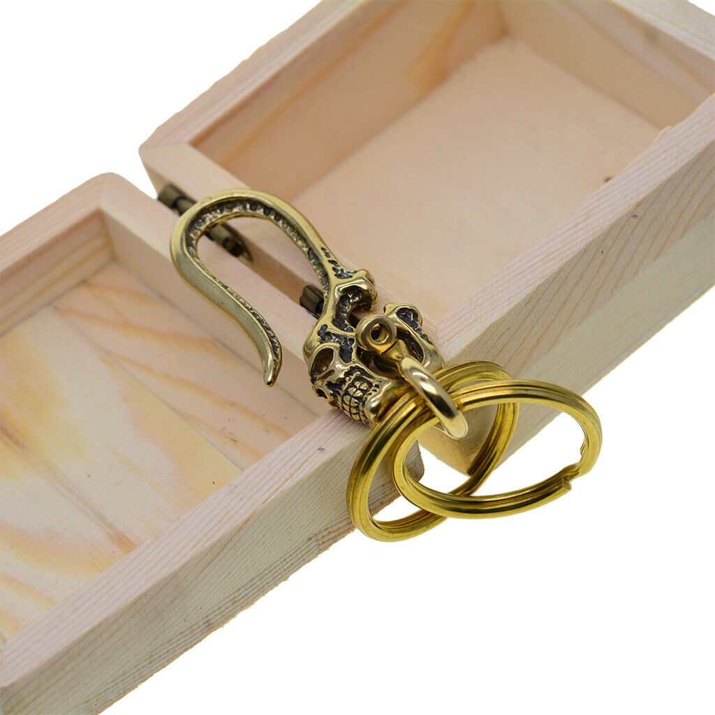 Durable Brass U Hook Wallet Clip Holder Fishhook Keychain Solid Brass Hook Fob