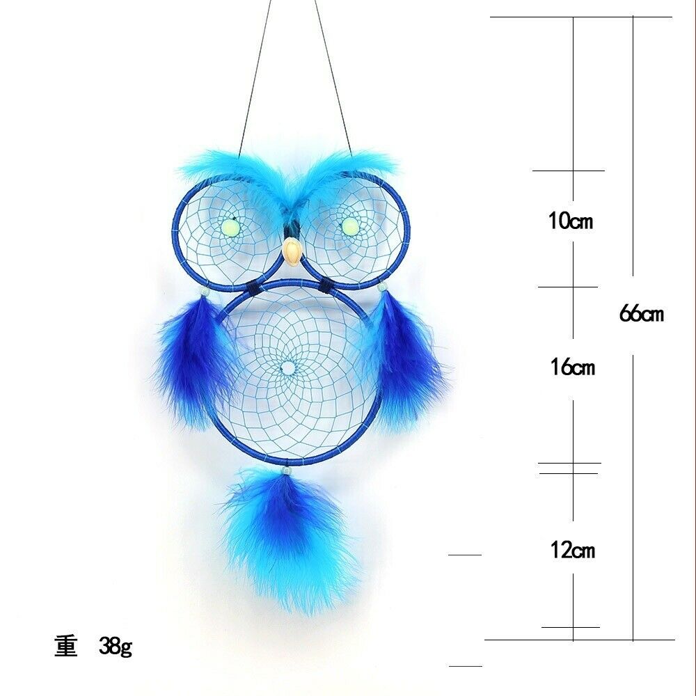 Dream Catcher Owl Luminous Glow In Dark Feather Wall Hanging Decoration Pendant