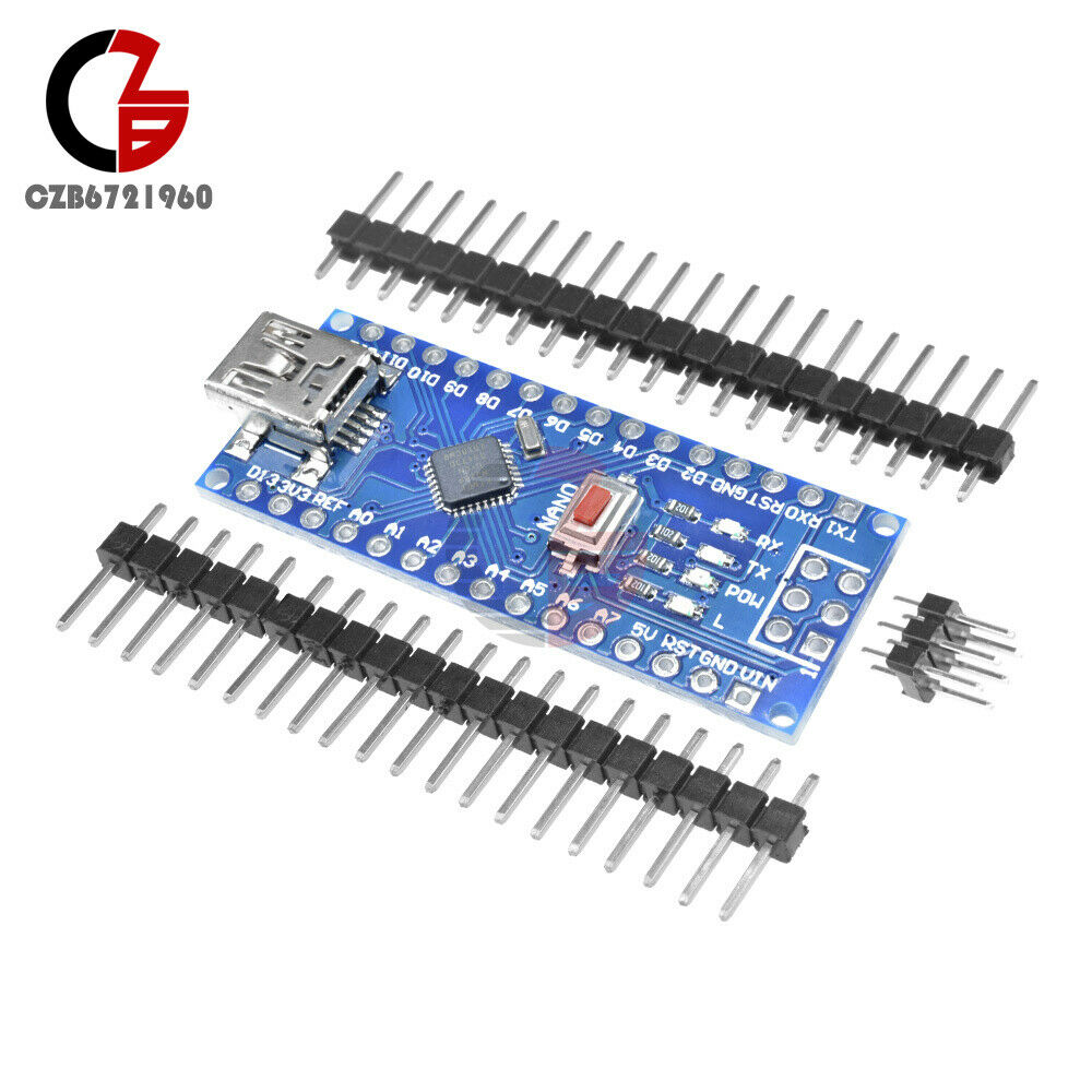2Pcs Mini USB Nano V3.0 ATmega328P CH340G 5V 16M Micro-controller board Arduino