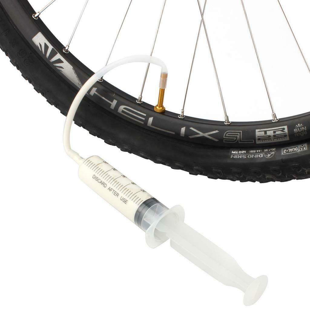 2x Durable Bike Tire Filling Syringe Universal Repair Sealant Injector