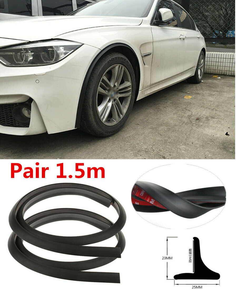 2Pc Fender Flares Wheel Protector rubber Lip Trim Protective 150cm  for all Car