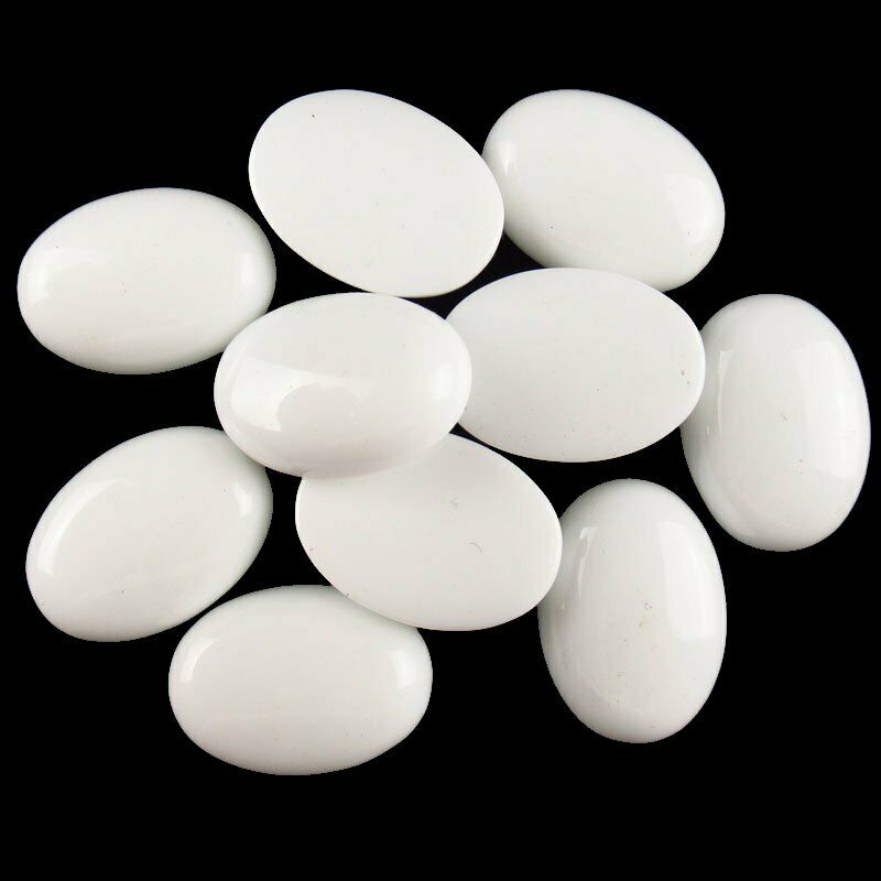 8Pcs 38g White Jade Oval 25x18x6mm Cab Cabochon A-230JM