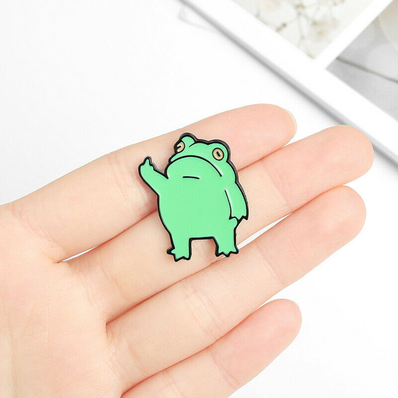 Enamel Pins Frog Brooch Collar Pin For Women Clothes Badges For Backpa.l8