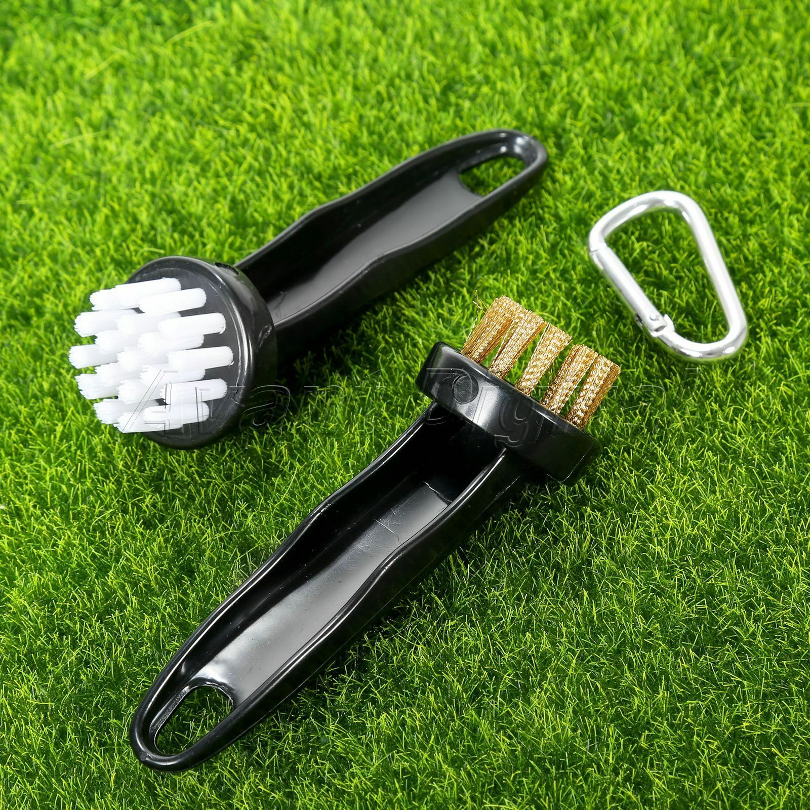 2 Pcs Golf Club Brushes Cleaning Putter Iron New Wood Bristle Plastic Handle