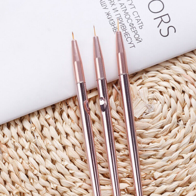 3pcs Nail Art Brush Set Line Drawing Painting Pen UV Gel Polish Manicure To XC