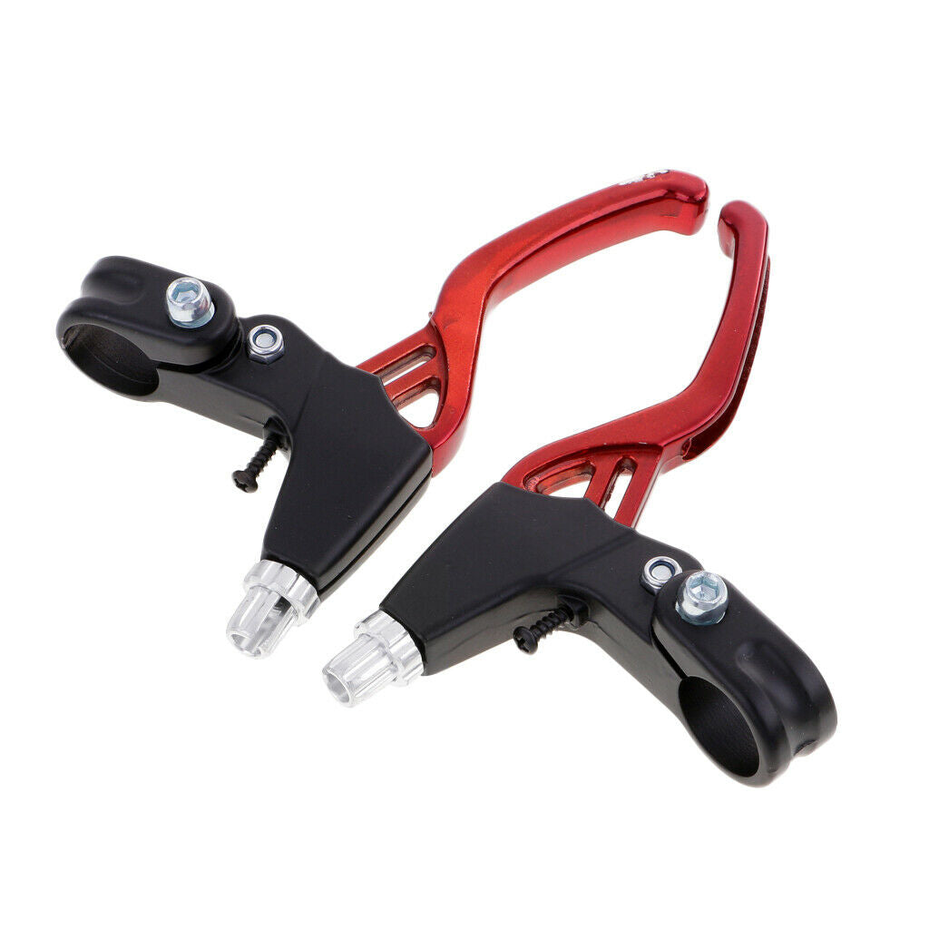 1 Pair Aluminium Alloy Brake Lever Set 2-finger Mountain Bicycle Bike Red