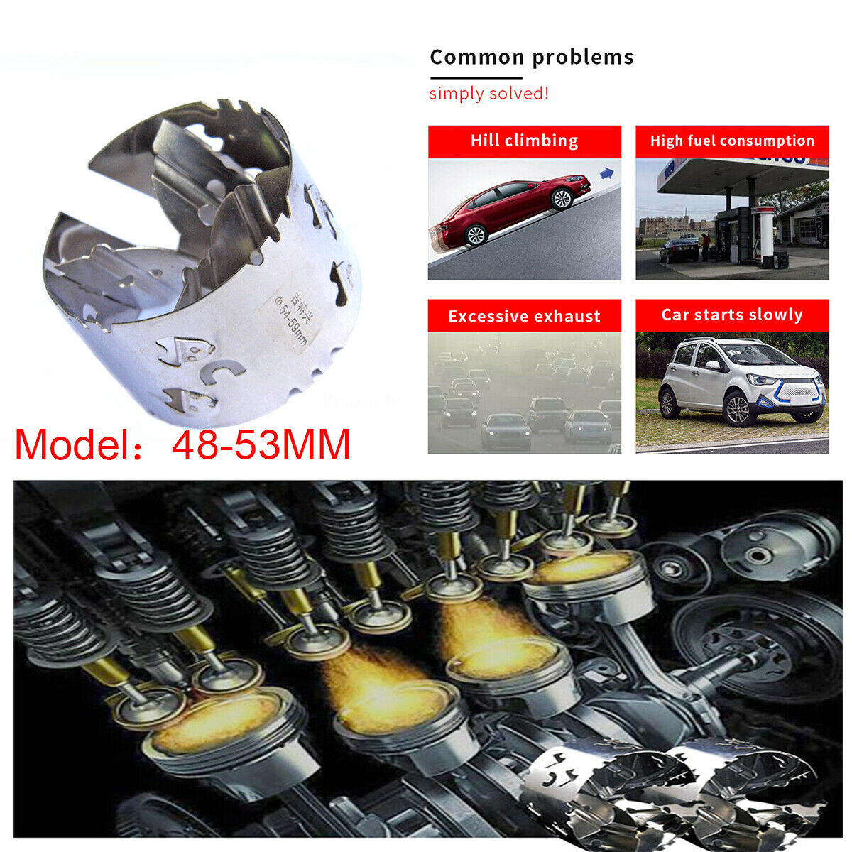 1PCS 48-53MM Car SUV Economic Fuel Economizer Power Mechanical Turbocharger