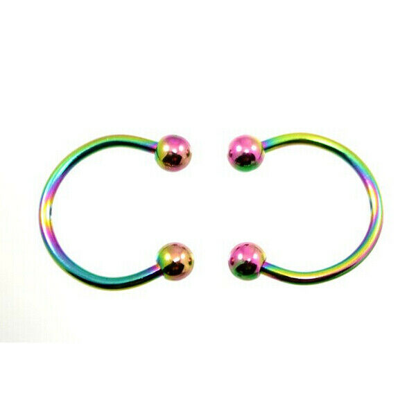 2pcs 16 Gauge Eyebrow Lip  Barbell Ring Piercing Jewelry