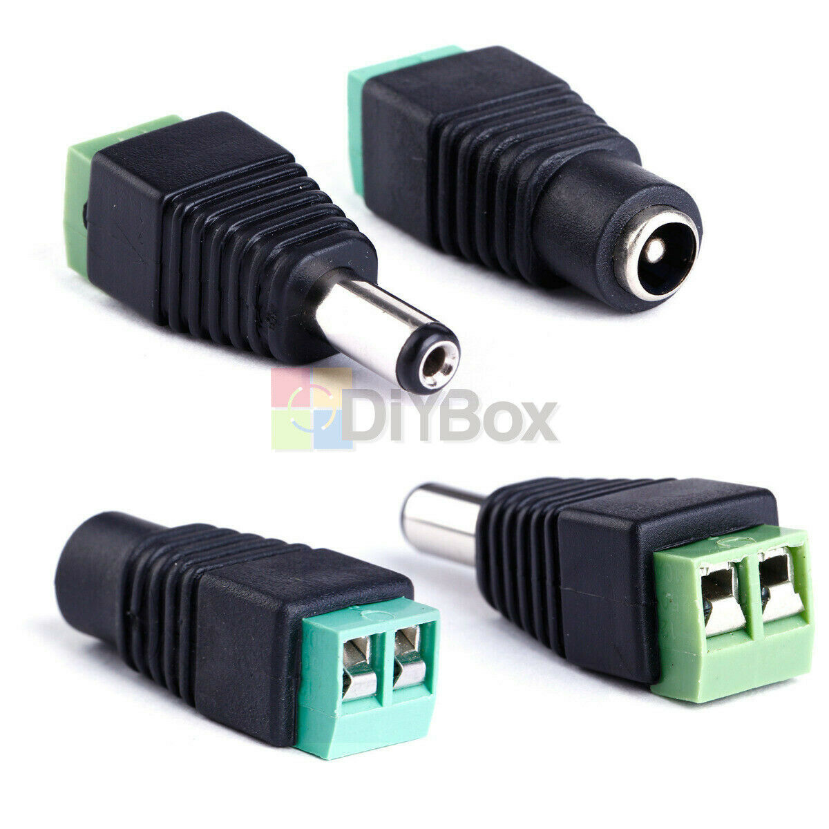 5 Pairs Male and Female 2.1x5.5mm DC Power Plug Jack Adapter Connector For CCTV
