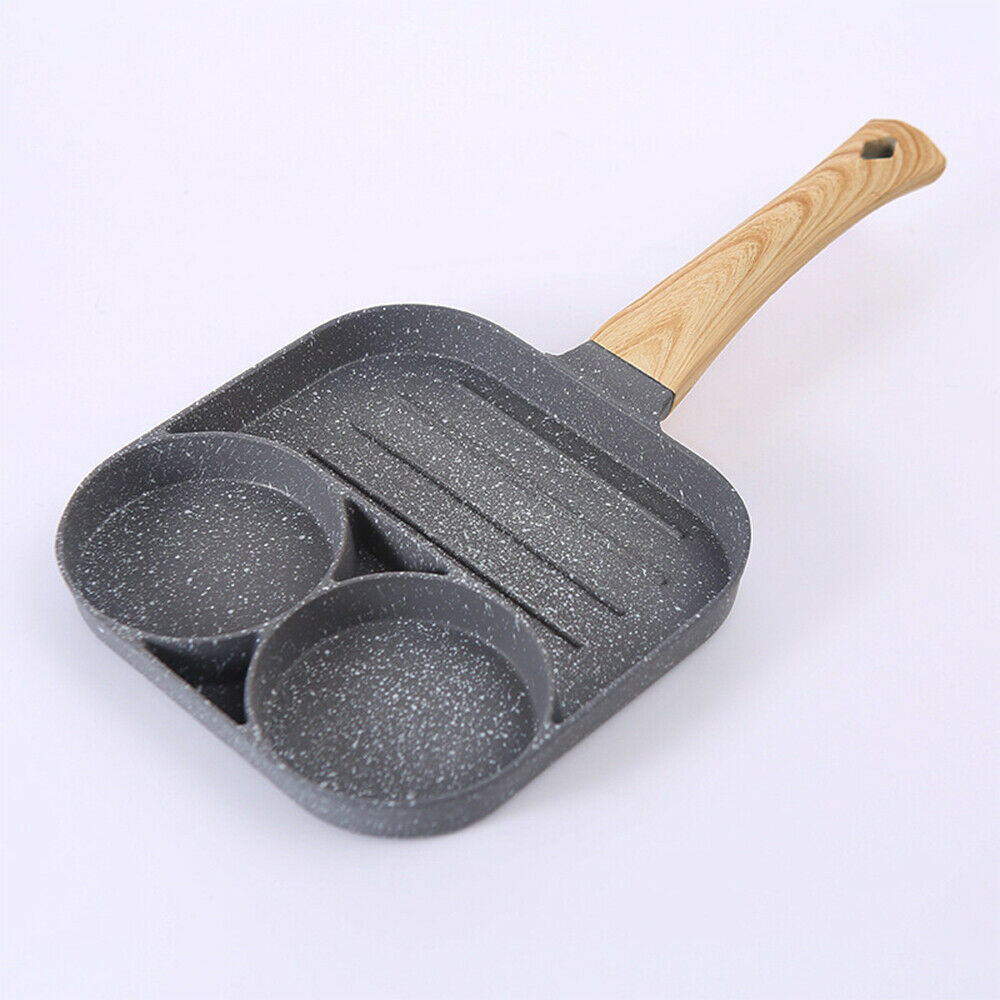 3 In 1 Non Stick Grill Pan Divided Skillet Egg Beef Steak Breakfast Frying Pan