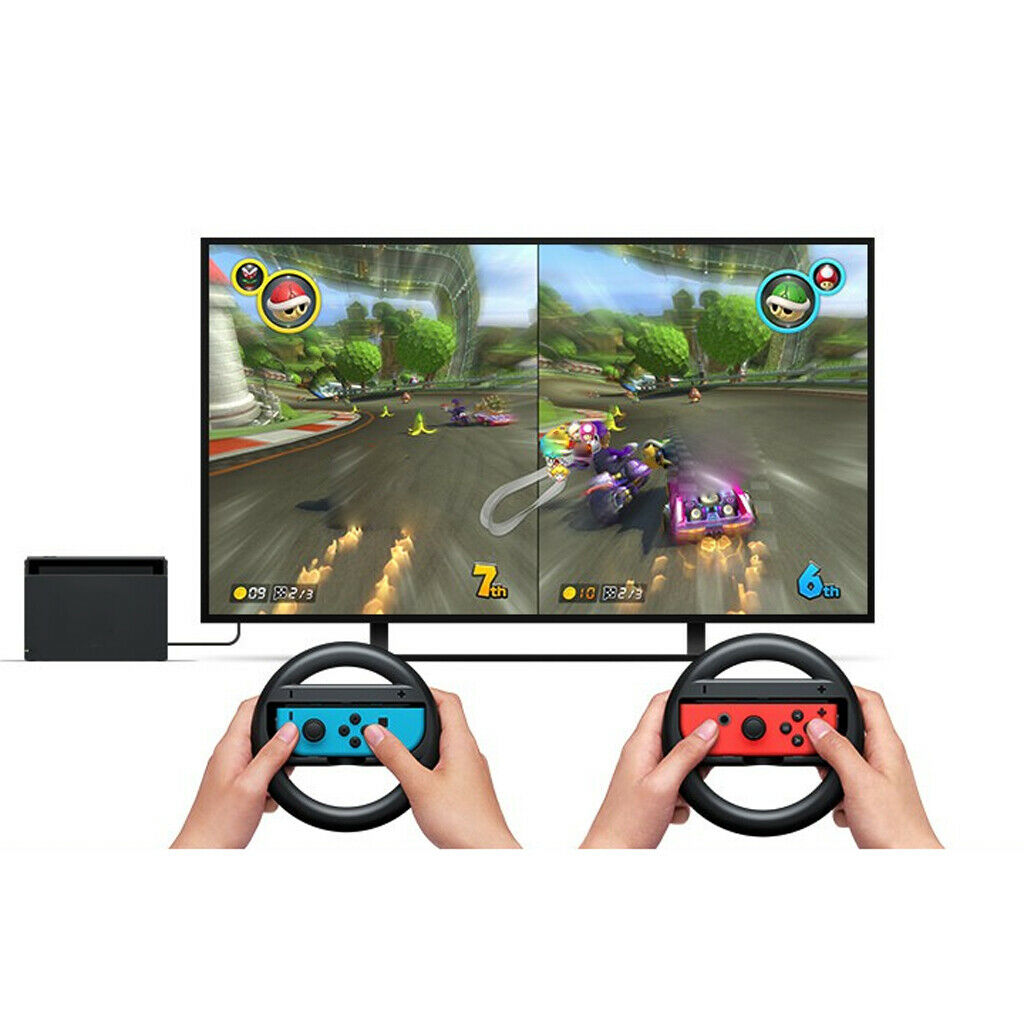 2 Pieces Steering Wheel Game Console Handle Grip for Nintendo Switch Joy-con