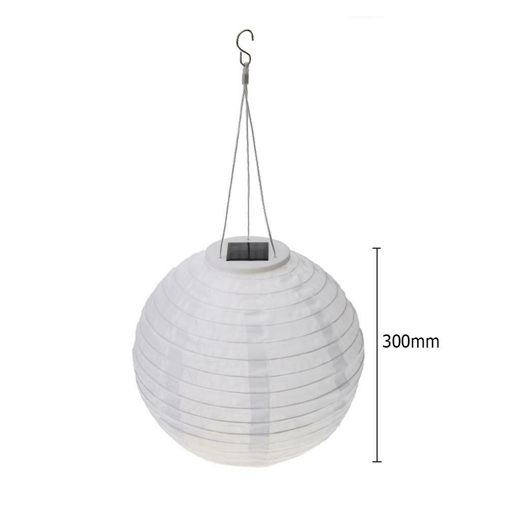LED Solar Lantern Ball Light Waterproof Outdoor Wedding Festival Decor Lamp @