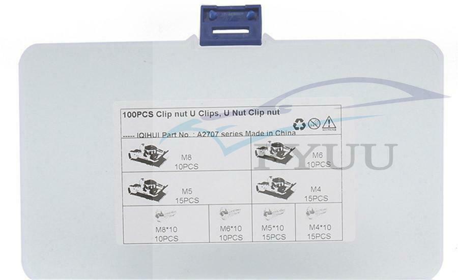 100pcs U-type Clip Car Fairing Bodywork Panel U Nuts Speed Fasteners M4 M5 M6 M8