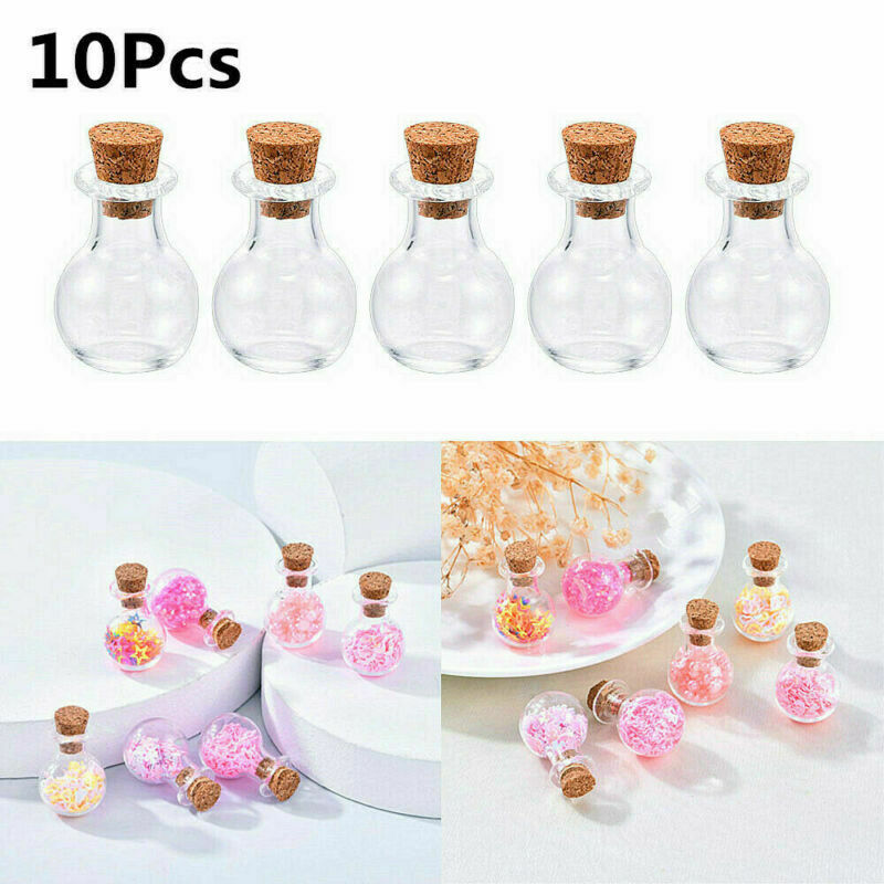 10pcs Mini Glass Vials With Cork Top Tiny Bottles Little Empty Jars Mini Bottles