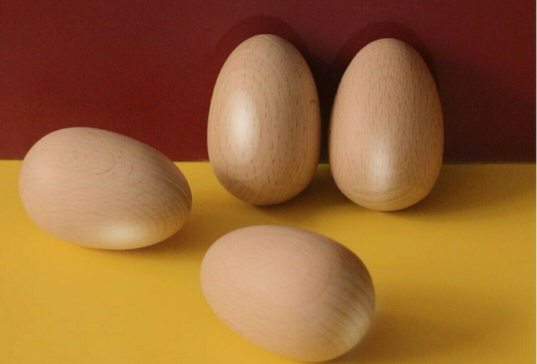 1X Orff Percussion Instrument Beech Wood Sand Egg Early Education Toys No Paint