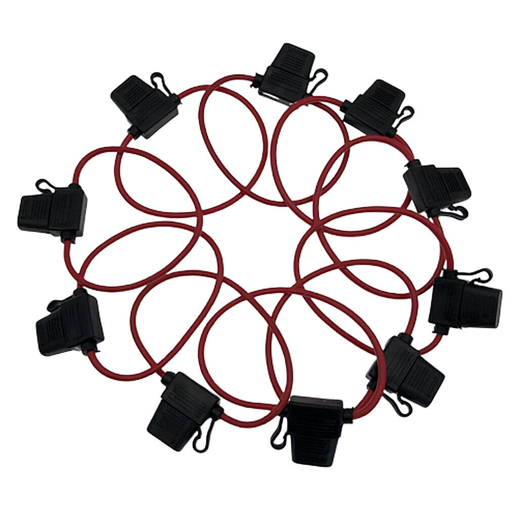 10 Packs Car Bike Mini Blade Standard DC 12V 40A Inline Blade Fuse Holders