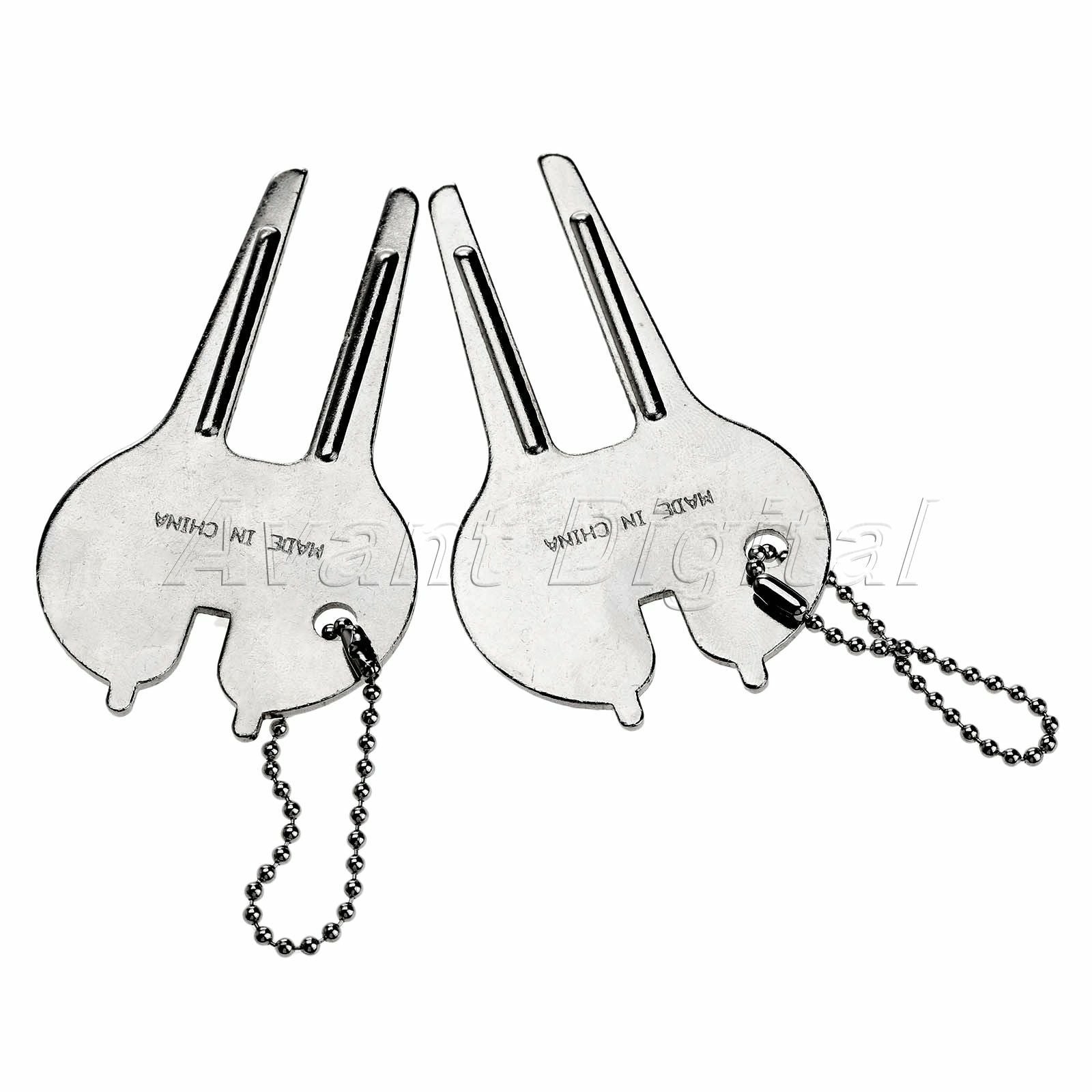 Golf Divot Tool Pitchfork Golfing Pitch Fork Marker Repair with Keychain 2 Pcs