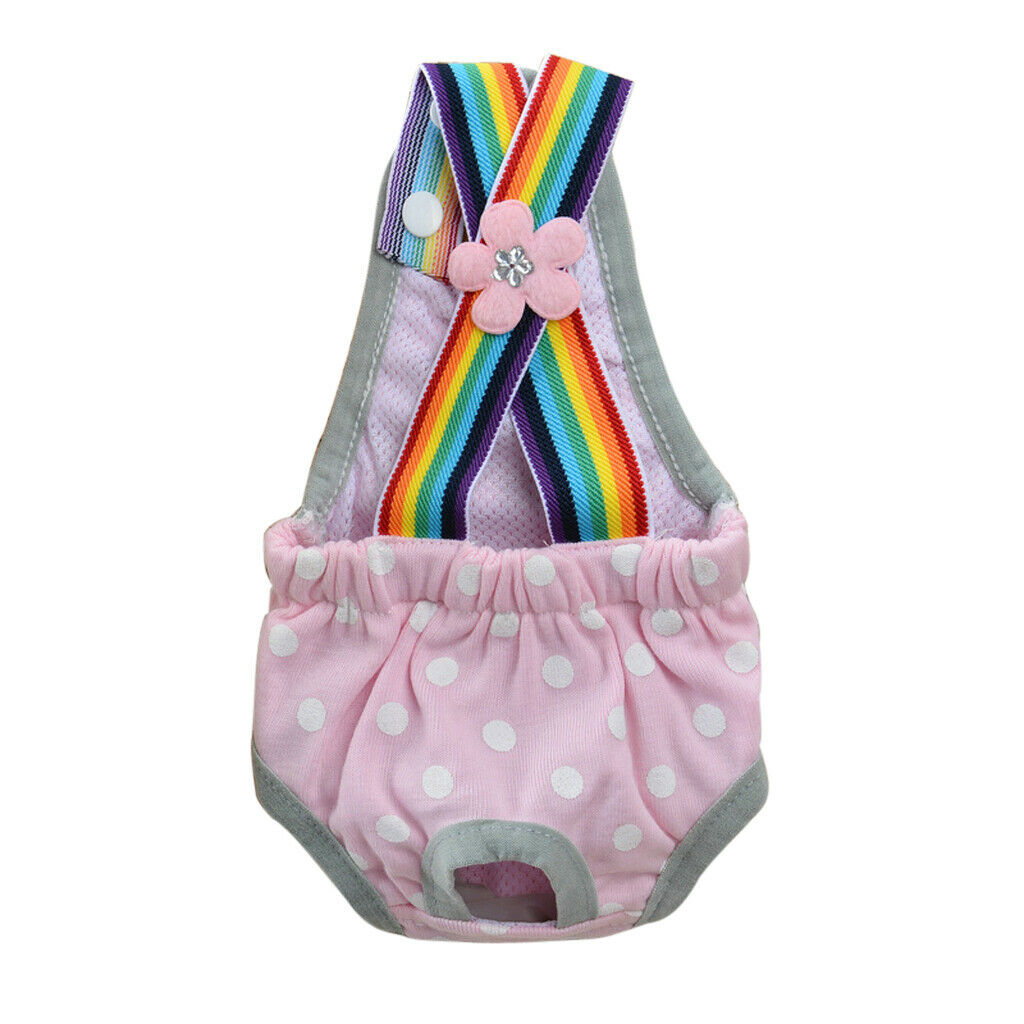2 x Beautiful Reusable Dog Diapers with Adjustable Strap Suspender â€“ Cotton